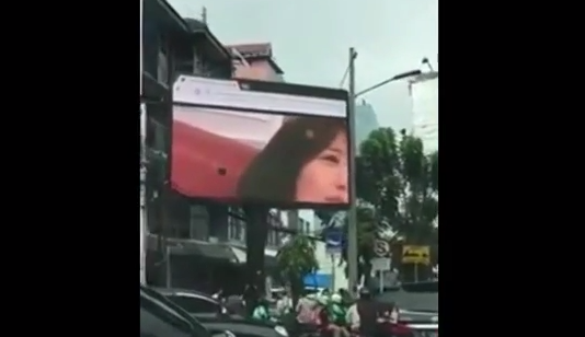 Porn on billboard Jakarta